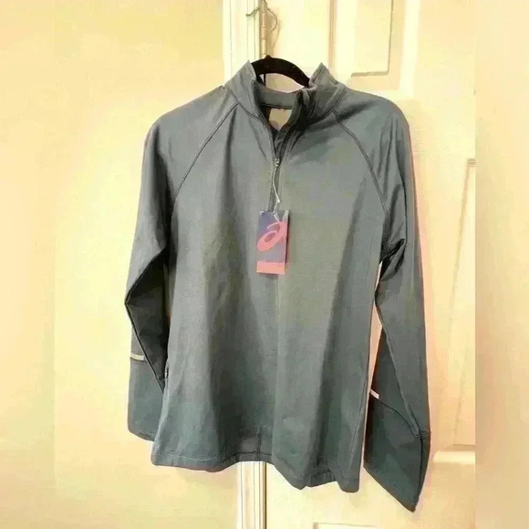 Asics Jackets & Blazers - ASICS 1/2 Zip Cold Weather Pullover NWT Women’s Large Blue Longsleeve
